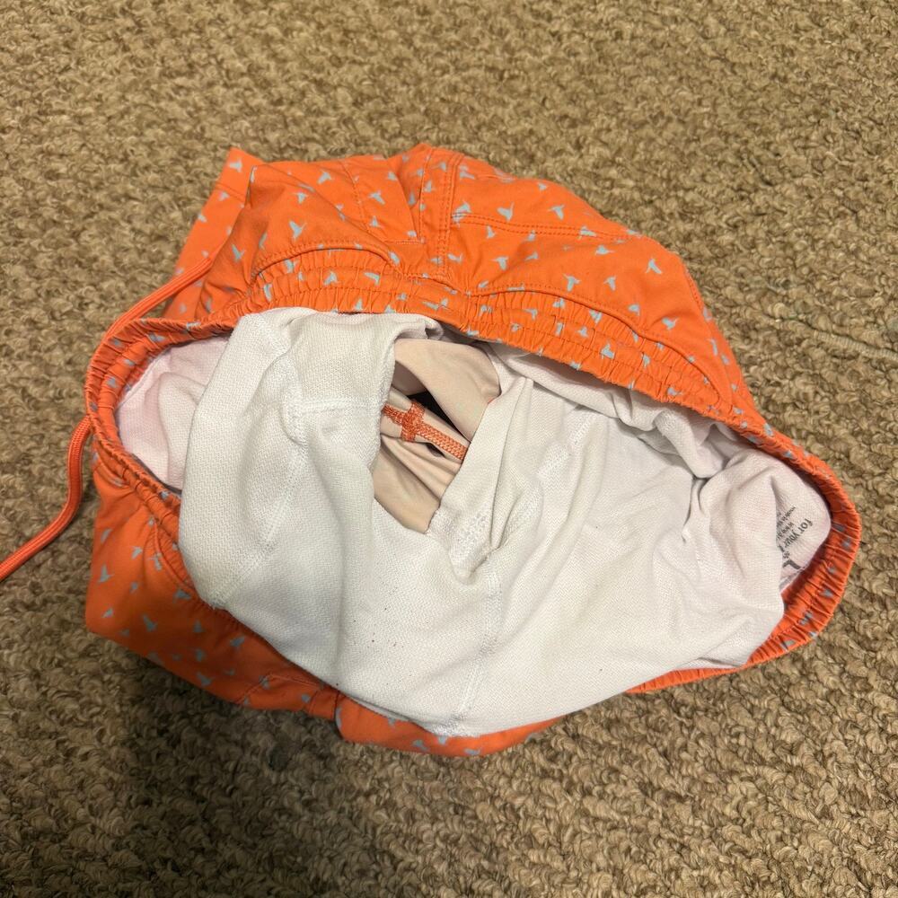 Birddogs | Summer Beach Orange/Blue Bird Print Lined Swimtrunks 5.5” Inseam - Picture 6 of 7
